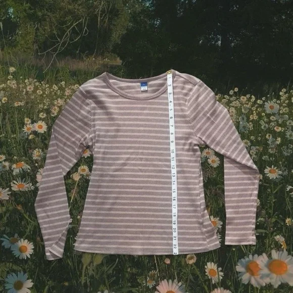 Striped Long Sleeve Ribbed Top - Picture 4 of 4